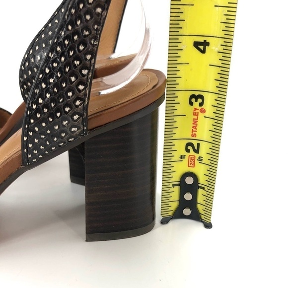 Coach Paige Chunky Heels With Snakeskin Brown Leather Ankle Strap Sandals Sz 5.5 - Picture 10 of 11